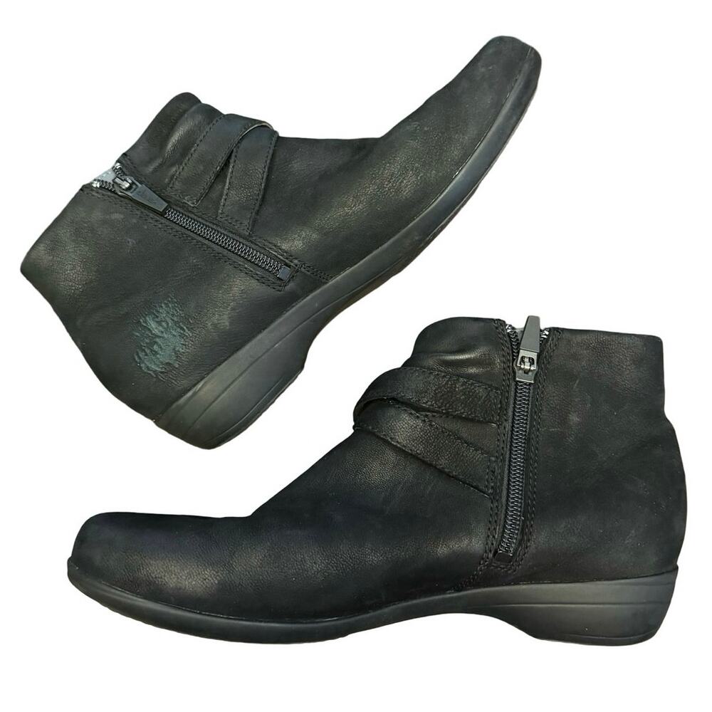 Dansko Faithe Women's Black Leather Buckle Zipper Ankle Boots 38 7.5-8 bootie - Picture 9 of 10
